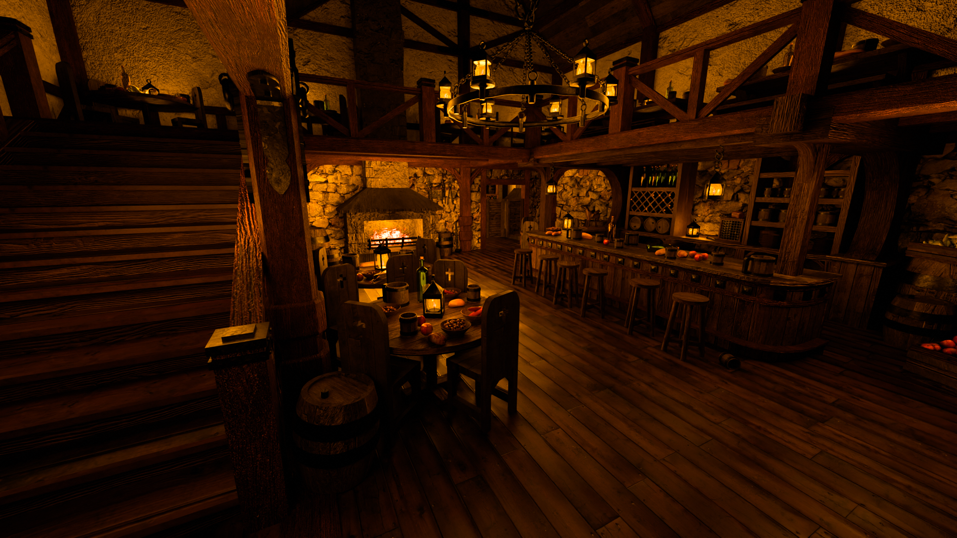 Rendu 3D de la taverne, vue 2